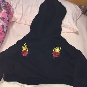 Forever 21 cropped fleece hoodie